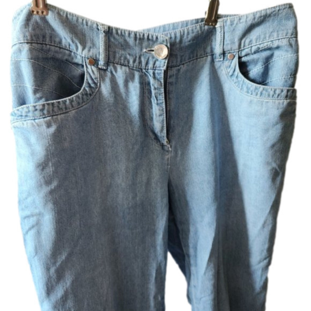 392.  Proportion Petite by Conrad C Light Wash Wide Leg Jeans |10